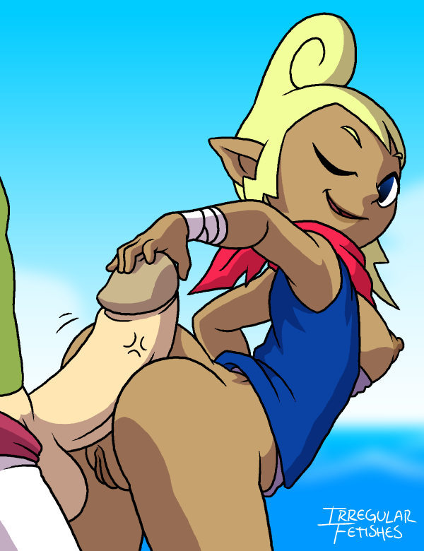 1boy 1girls clothing erection female gonzo_(wind_waker) huge_cock imminent_sex irregular_fetishes male nintendo penis tagme tetra the_legend_of_zelda the_wind_waker wind_waker