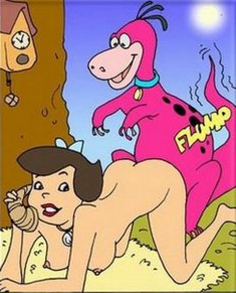 betty_rubble breasts dino dinosaur from_behind hanna-barbera interspecies nipples nude pussy smile the_flintstones zoophilia