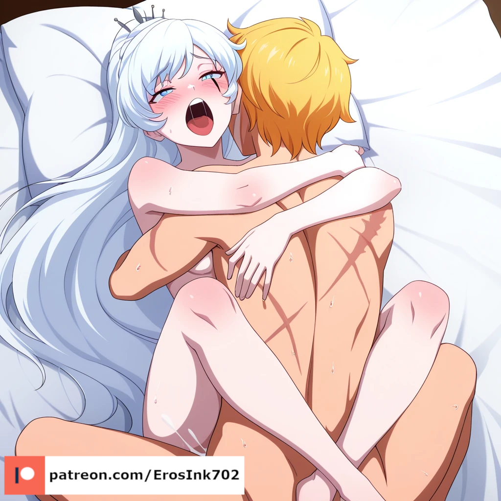 1boy 1girl 2026 ai_generated anime artist_name beach bikini bikini_bottom_aside bikini_lift blue_eyes blush boobs breast_grab breasts cleavage clitoris closed_mouth clothes_lift clothing_aside collarbone crossover earrings erection eroslnk702 explicit exposed_nipples eyewear_on_head female female_focus flushed grabbing hetero highres huge_breasts jewelry large_breasts lips long_hair lying male midriff missionary navel neutral_expression nipples nsfw on_back patreon patreon_link patreon_logo patreon_username penis ponytail pussy pussy_juice rwby scar scar_across_eye scar_on_face sex sexual_intercourse shiny side_ponytail solo solo_focus spread_legs spread_pussy straight sunglasses sweat sweaty swimsuit thick_thighs thighs towel trembling umbrella uncensored vaginal vaginal_penetration very_long_hair watermark web_address weiss_schnee white_bikini white_hair