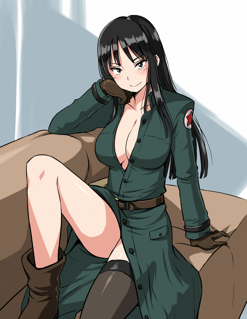 azawu, breasts, cleavage, dragon ball, dragon ball (classic), female, female only, large breasts, mai (dragon ball), solo