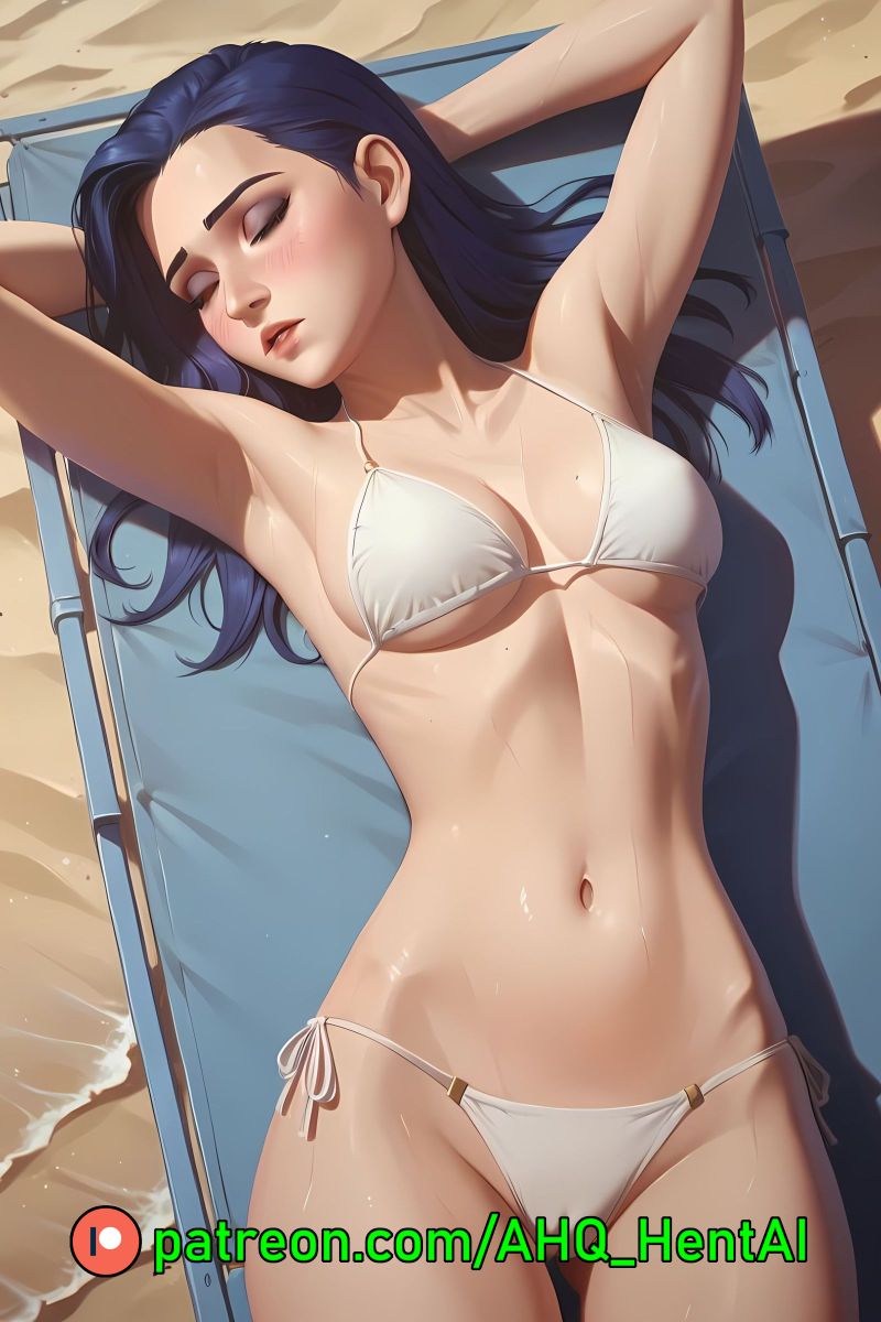 1girls ahq_hentai ai_generated arcane arcane_caitlyn bikini blue_hair blush breasts caitlyn_kiramman cameltoe cowboy_shot laying_down league_of_legends medium_breasts patreon perfect_body sleeping stable_diffusion wet