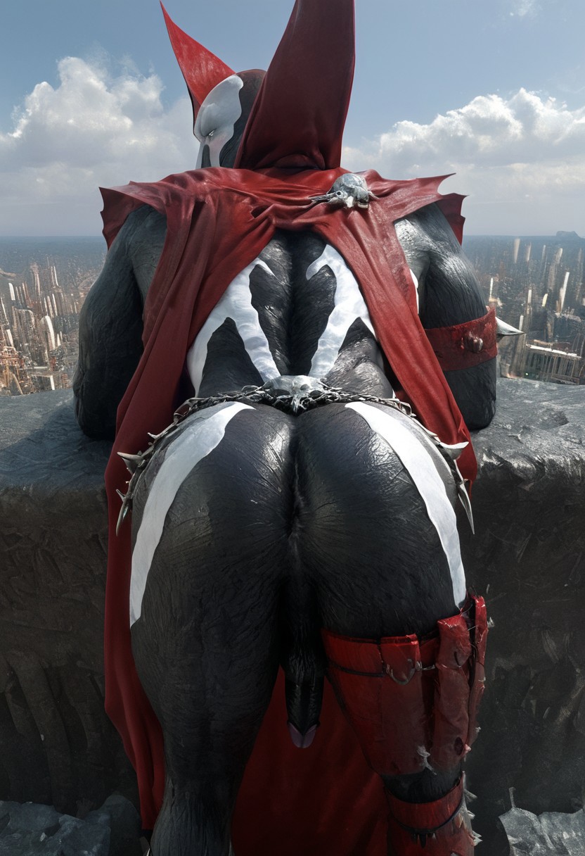 abs absurd_res ai_generated ass ass_focus ass_to_viewer ass_up back_to_viewer balls biceps black_background black_balls black_body black_penis body_armor demon dildo dildo_in_ass dildo_insertion dildo_penetration feet foreskin genitals glans glistening glistening_body green_eyes hands_behind_head hellspawn hi_res humanoid image_comics large_cock laying_on_side light looking_at_viewer looking_back male male_focus male_only markings missionary missionary_position mouthless muscular muscular_humanoid muscular_male navel netherrealm_studios not_furry_focus nude on_back outside outside_view pecs penis pink_glans presenting presenting_anus presenting_ass presenting_asshole presenting_hindquarters retracted_foreskin shadow simple_background solo spawn spawn_(series) spread_ass spread_butt standing toy toying_self white_markings