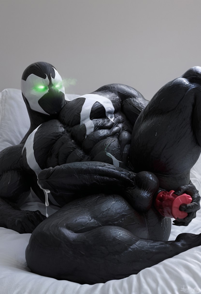 abs absurd_res ai_generated ass ass_focus ass_to_viewer ass_up balls biceps black_background black_balls black_body black_penis body_armor demon dildo dildo_in_ass dildo_insertion dildo_penetration feet foreskin genitals glans glistening glistening_body green_eyes hands_behind_head hellspawn hi_res humanoid image_comics large_cock laying_on_side light looking_at_viewer male male_focus male_only markings missionary missionary_position mouthless muscular muscular_humanoid muscular_male navel netherrealm_studios not_furry_focus nude on_back outside outside_view pecs penis pink_glans presenting presenting_anus presenting_ass presenting_asshole presenting_hindquarters retracted_foreskin shadow simple_background solo spawn spawn_(series) toy toying_self white_markings