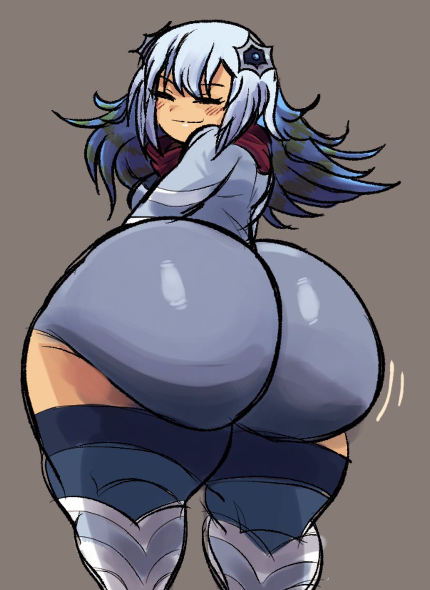 1girls alien alien_girl ass ass_bigger_than_head ass_focus behind_view big_ass big_butt blue_hair bottom_heavy breasts bubble_butt closed_eyes clothing curvaceous curvy curvy_figure dumptruck_ass fat_ass female female_only fully_clothed grey_background guts_seijin huge_ass legwear long_hair looking_back looking_pleasured mstreetsamurai multicolored_hair pear_shaped plump small_breasts solo solo_female stockings tagme thick_thighs ultra_kaijuu_gijinka_keikaku ultraman_(franchise) voluptuous voluptuous_female white_hair wide_hips