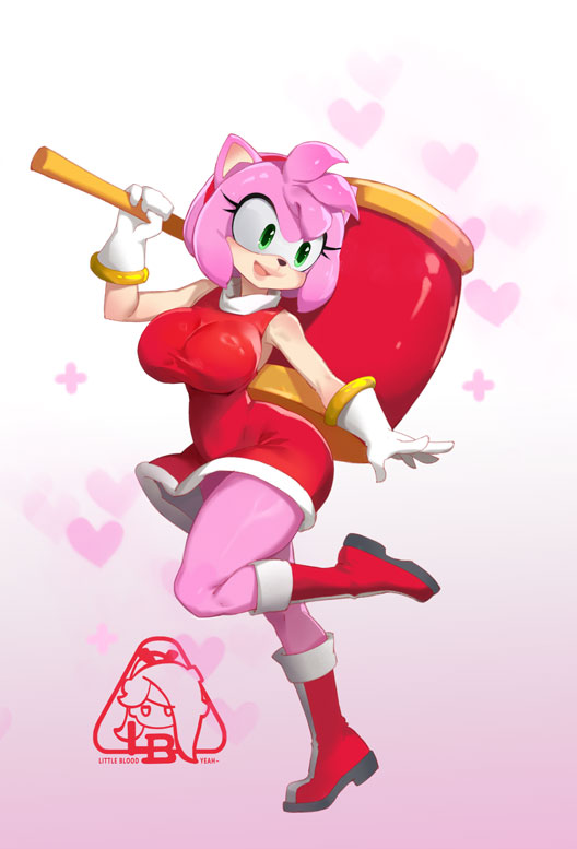 1girls amy_rose big_breasts female fully_clothed furry hammer little_blood not_porn sega sfw sonic_(series) sonic_the_hedgehog_(series)