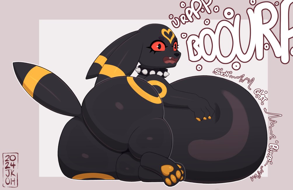 big_ass bubble_butt burping eeveelution feral furry huge_ass justkindofhere overweight pokemon pokemon_(species) tagme thick_thighs umbreon wide_hips