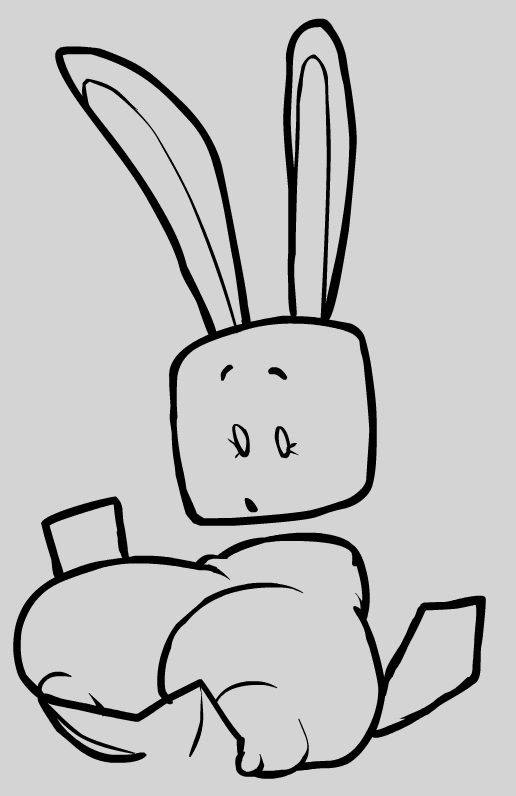 1girls areola_slip areolae bald big_breasts breast_expansion breasts bunny_ears bunnysuit female female_only large_breasts leotard line_art loudnormal4 nipple_slip nipples roblox robloxian solo surprised uncolored