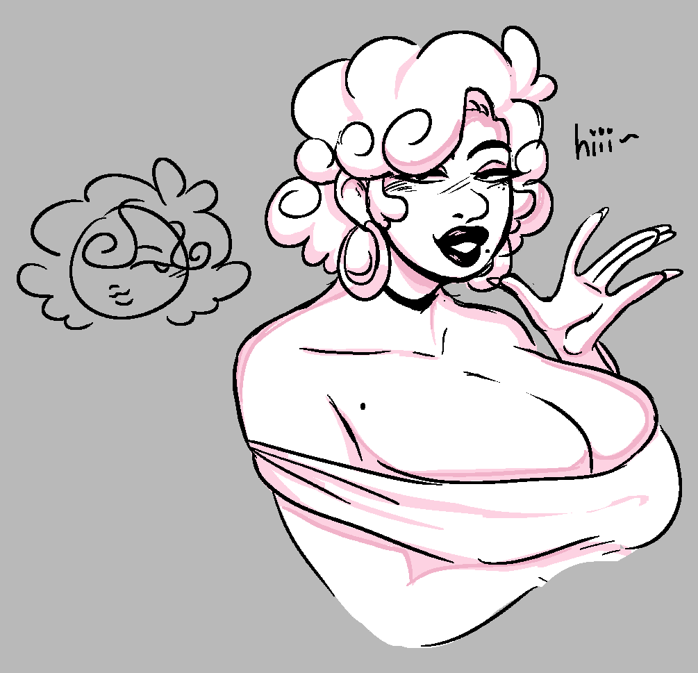 beauty_mark big_breasts black_lipstick cleavage dialogue galaxicsin greeting homestuck lipstick milf mole ms_paint_adventures pale-skinned_female pale_skin roxy_lalonde seductive smile text thick_lips white_hair