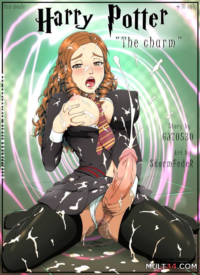 big_nipples big_penis breasts brown_hair cock comic_cover cum cum_everywhere cum_on_clothes cum_on_self ejaculation erection feet futa_only futa_sans_balls futanari gryffindor hard_nipples harry_potter hermione_granger hogwarts_school_uniform huge_breasts huge_cock jerking looking_at_viewer massive_penis masturbation moaning on_knees partially_clothed penis pussy schoolgirl socks spread_legs stormfeder the_charm_(comic) thighhighs wanking