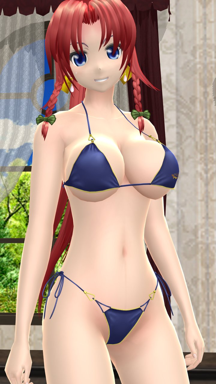 1girls 2023 3d belly_button blue_eyes blue_sky breasts cleavage clouds curtains earrings green_bowtie hati_yukkuri_mmd hips hong_meiling indoors light-skinned_female long_hair_female looking_at_viewer mansion mmd red_hair_female sky smiling_at_viewer solo_female solo_focus tied_hair touhou trees waist windows yellow_ribbon youkai