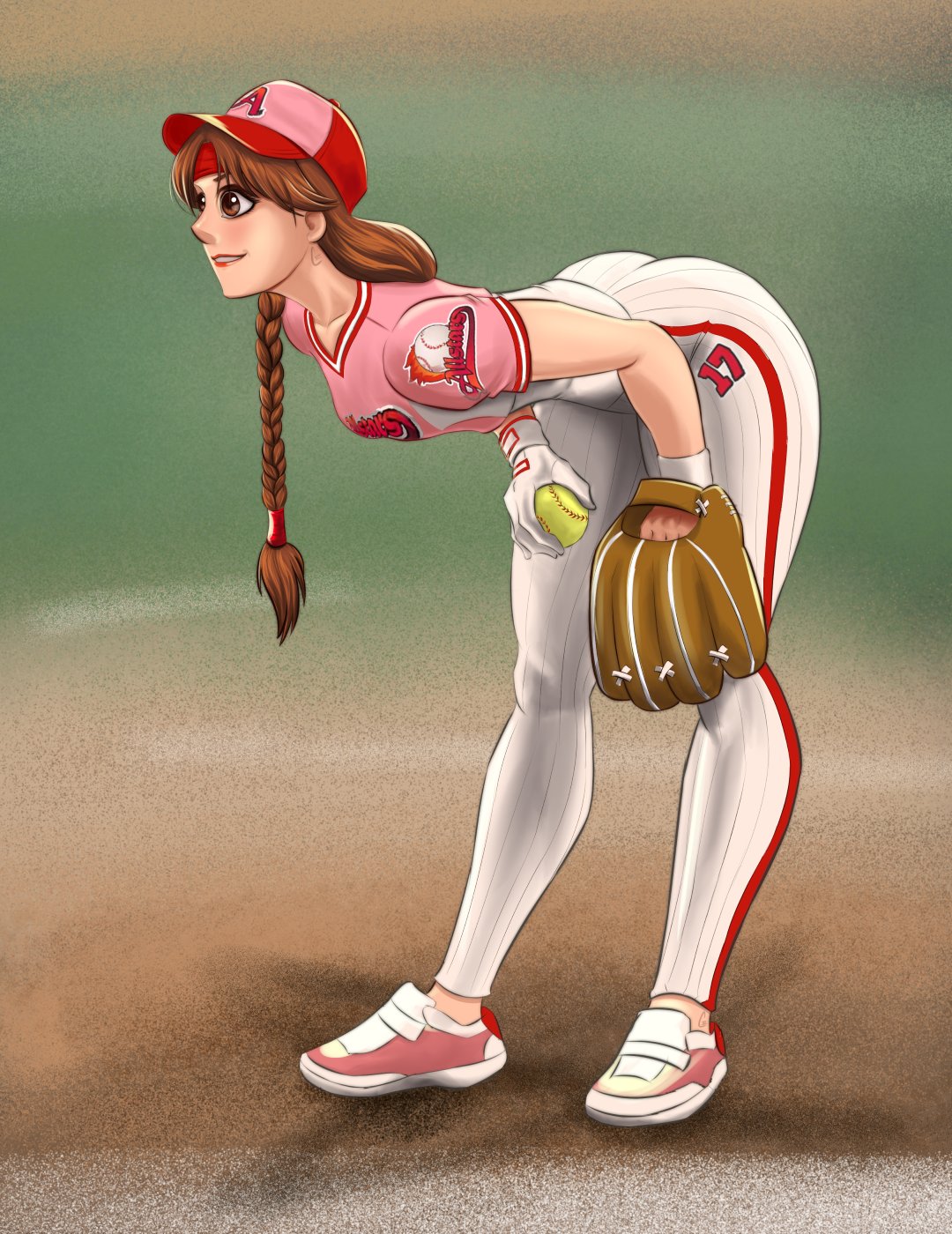 1girls ass athletic athletic_female bandana baseball baseball_cap baseball_glove baseball_uniform bending_over bent_over big_ass braid braided_ponytail brown_eyes brown_hair clothed cute dat_ass fat_ass female gloves hat headwear hips huge_ass king_of_fighters large_ass light-skinned_female light_skin long_hair medium_breasts pants pink_shirt ponytail red_hat shirt shoes smile smiley_face sport sports thick thick_ass thick_thighs thighs thin_waist tied_hair tight_clothing voluptuous voluptuous_female white_gloves white_pants wide_hips yuri_sakazaki