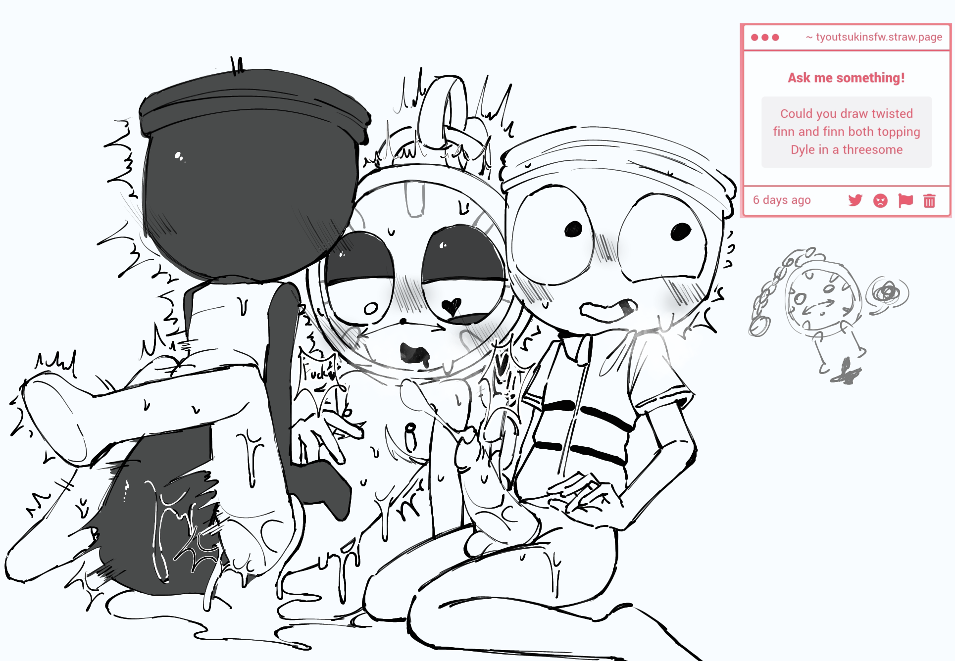 dandy's world, dyle (dandy's world), dyle timesly, finn (dandy's world), twisted finn (dandy's world), tyoutsuki