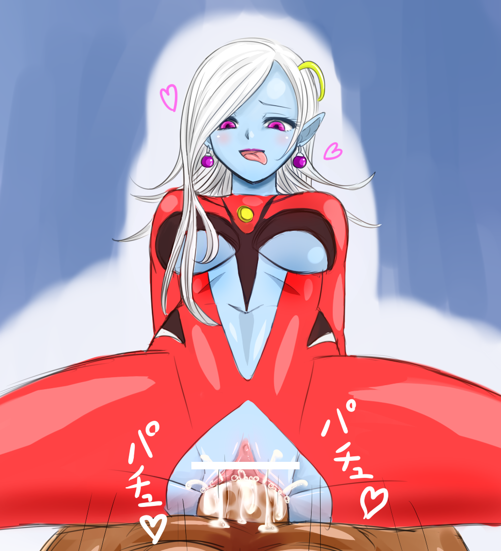 bar censor, censored, cum, cum in pussy, cum inside, dragon ball, dragon ball heroes, dragon ball xenoverse, female, female on top, kotatsu mikan, male, pussy, spread legs, straddling, straight, tongue, tongue out, towa, vaginal penetration