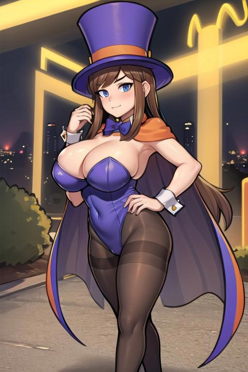 1girls a_hat_in_time aged_up ai_generated ass big_ass big_breasts blue_eyes brown_hair cape civitai detached_collar female female_focus female_only hat_adult hat_kid high_heels hornyboobstard huge_ass huge_breasts large_ass large_breasts leotard light-skinned_female light_skin long_hair looking_at_viewer magician_hat more_at_source oppai pantyhose purple_leotard selfie selfie_pose skindentation sole_female tagme tights voluptuous voluptuous_female