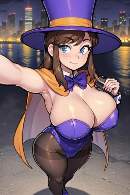 1girls a_hat_in_time aged_up ai_generated ass big_ass big_breasts blue_eyes brown_hair cape civitai detached_collar female female_focus female_only hat_adult hat_kid high_heels hornyboobstard huge_ass huge_breasts large_ass large_breasts leotard light-skinned_female light_skin long_hair looking_at_viewer magician_hat more_at_source oppai pantyhose purple_leotard selfie selfie_pose skindentation sole_female tagme tights voluptuous voluptuous_female