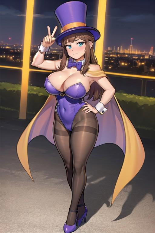 1girls a_hat_in_time aged_up ai_generated ass big_ass big_breasts blue_eyes brown_hair cape civitai detached_collar female female_focus female_only hat_adult hat_kid high_heels hornyboobstard huge_ass huge_breasts large_ass large_breasts leotard light-skinned_female light_skin long_hair looking_at_viewer magician_hat more_at_source oppai pantyhose purple_leotard selfie selfie_pose skindentation sole_female tagme tights voluptuous voluptuous_female