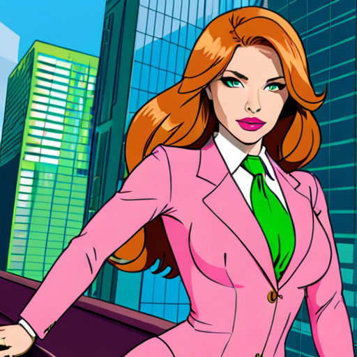 ai_generated pink red_hair suit superheroine