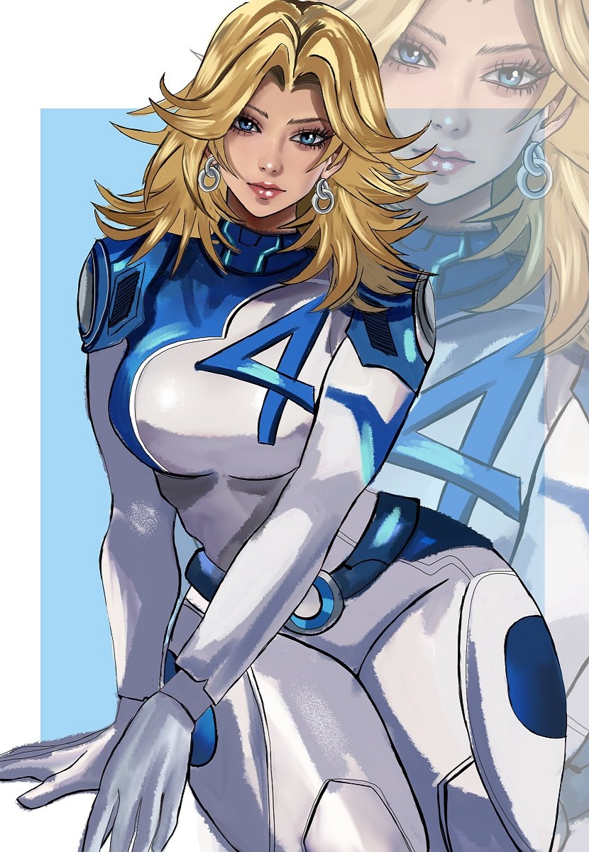 1girls big_ass big_breasts blonde_hair breasts clothed clothes clothing curvaceous curvaceous_body curvaceous_female curvaceous_figure curvaceous_hips curvy curvy_body curvy_female curvy_figure curvy_hips earrings fantastic_four fat_ass invisible_woman invisible_woman_(marvel_rivals) kittymiya marvel marvel_comics marvel_rivals milf sexy sitting skin_tight solo solo_female sue_richards sue_storm suit superheroine teasing thick_thighs thighs tight_suit