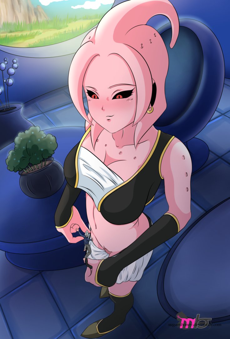 1girls breasts dragon_ball dragon_ball_xenoverse female female_majin lamp_(epe-tohri) majin monster_girl original_character xenoverse_protagonist