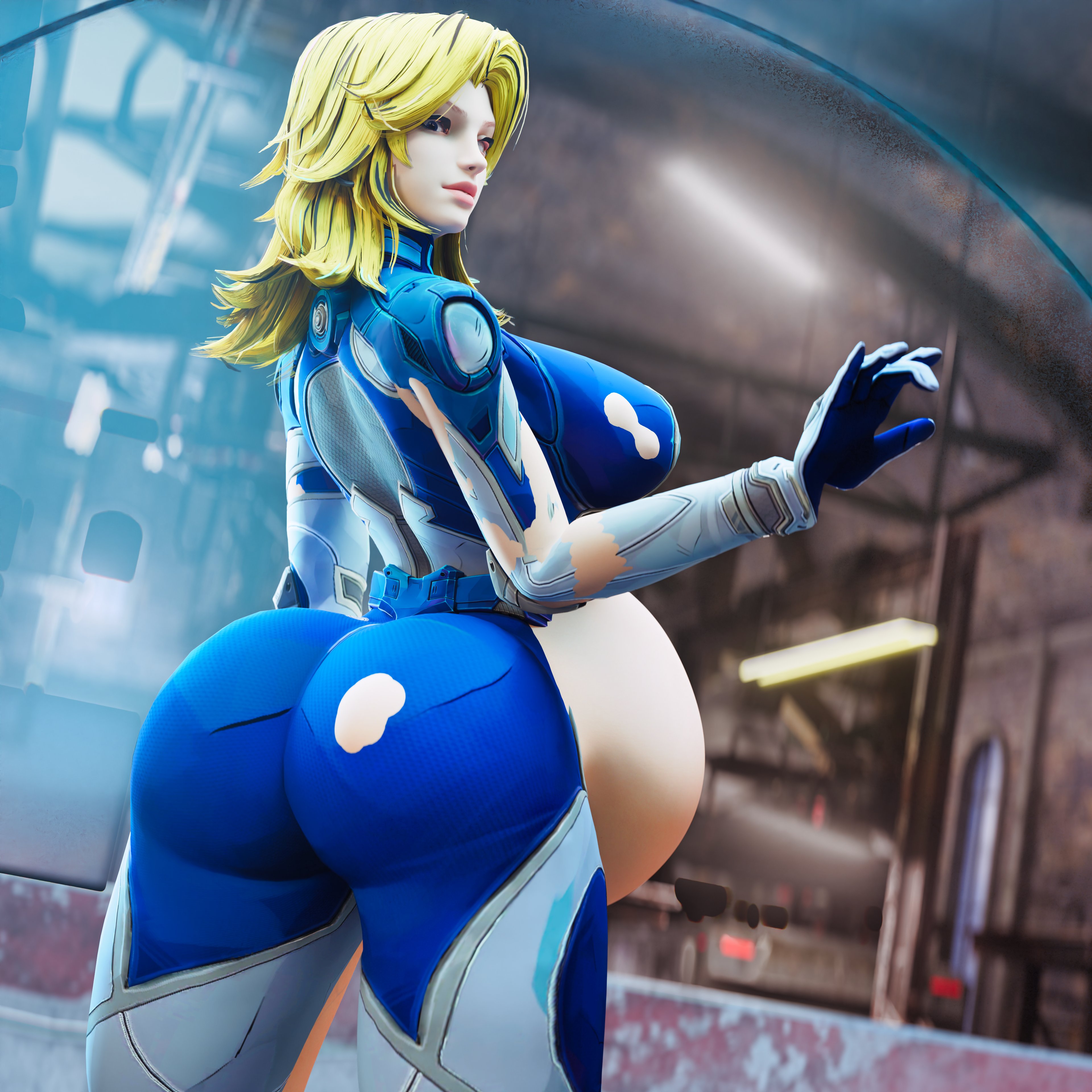 1girls, 3d, ass, belly, big ass, big belly, big breasts, blonde hair, breasts, canon pregnancy, clubzenny, fantastic four, female, female only, invisible woman, invisible woman (marvel rivals), marvel, marvel comics, marvel rivals, pregnant, solo, sue richards, sue storm