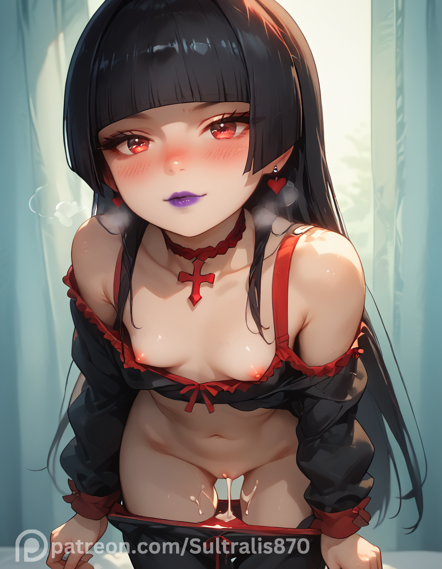 ai_generated areola areolae blush breasts clavicle eyelashes facial female female_only gate_-_jieitai_ka_no_chi_nite_kaku_tatakaeri heart nipples nude nude_female rory_mercury saliva seductive seductive_look seductive_pose solo sperm sultralis swept_bangs undressing