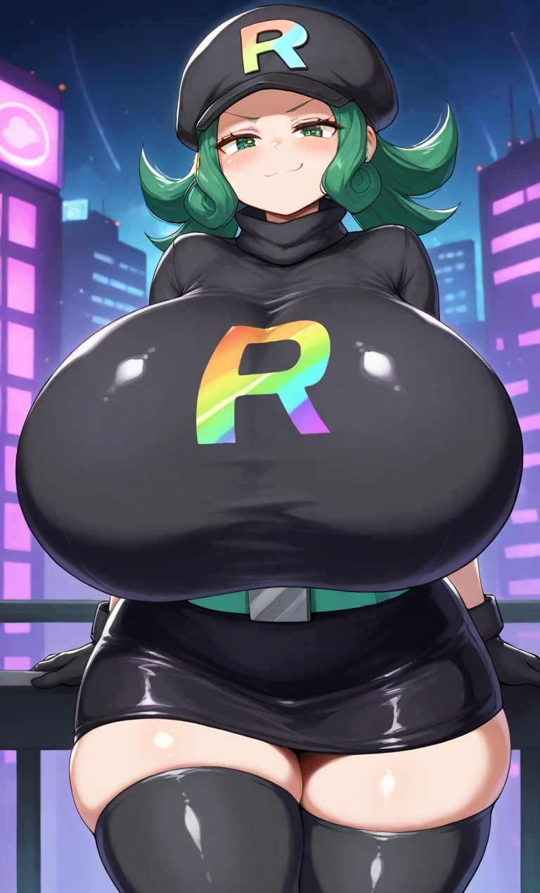 1girls ai_generated big_ass big_breasts breasts_bigger_than_head clothed clothed_female curvaceous curvy curvy_figure enormous_breasts ftggtgg gigantic_breasts green_eyes green_hair hat huge_ass huge_breasts hyper_breasts large_breasts massive_breasts nintendo pokemon rainbow_rocket_grunt skirt smug smug_face solo solo_female solo_focus team_rainbow_rocket_grunt_(female) team_rocket_grunt team_rocket_grunt_(female) thick_thighs