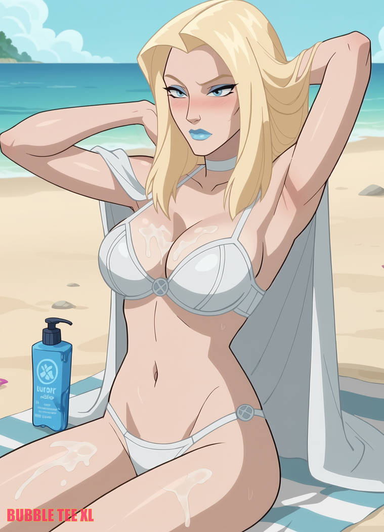 beach bikini blonde_hair emma_frost marvel white_queen wolverine_and_the_x-men x-men