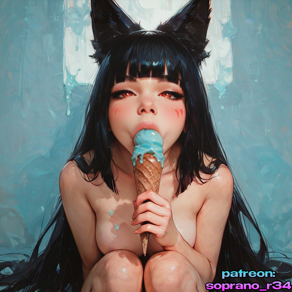 2025 ai_generated beautiful begging big_breasts big_butt big_nipples big_thighs black_hair cat_ears catgirl female horny hoshimi_miyabi ice_cream ice_cream_cone long_hair nipples nude nude_female obedience oral red_eyes seductive smile soprano_r34 tongue tongue_out young_girl zenless_zone_zero zzz