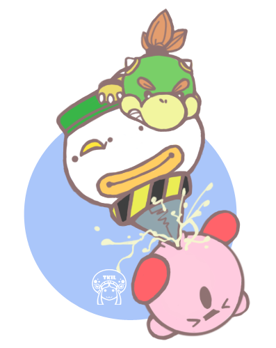 bowser_jr. kirby kirby_(series) koopa_clown_car lowres mario_(series) nintendo squirt super_smash_bros. thekrakenislaken tkil toy transparent_background video_games