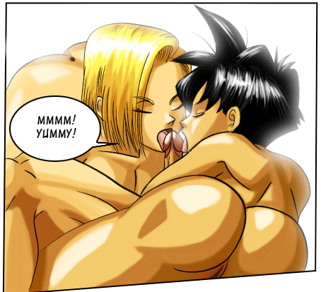 1boy 2girls android_18 animated anus ass black_hair blonde_hair closed_eyes collaborative_fellatio dat_ass double_fellatio dragon_ball dragon_ball_z fellatio kabob karbo multiple_fellatio nude oral pussy short_hair teamwork threesome trunks_briefs videl