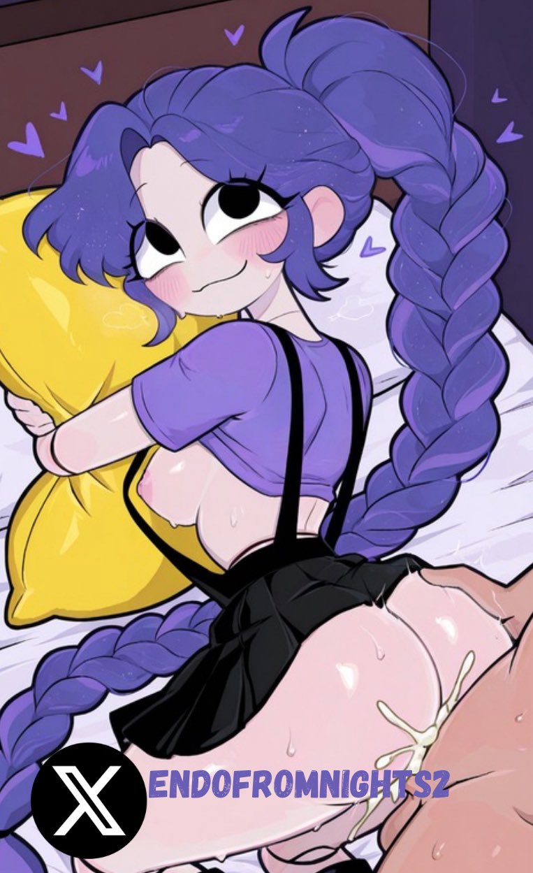 1boy, 1boy1girl, 1girls, 1male, 2026, 2026s, 2d, 2d (artwork), 2d artwork, ai, ai assisted, ai generated, ai-created, alternate ass size, alternate body type, alternate breast size, animate inanimate, anus, ass, back, back view, backboob, backshots, bed, big ass, big breasts, big butt, big thighs, black dress, black eyes, blush, blushing, blushing female, braid, braided hair, braided ponytail, braids, butt focus, creampie, creampied, cum, cum drip, cum in pussy, cum inside, cumshot, curvy, curvy female, curvy figure, digital art, digital drawing, digital drawing (artwork), digital media, digital media (artwork), digital painting, digital painting (artwork), doll, doll girl, doll joints, endofromnights2, eyelashes, female, female focus, from behind, from behind position, fully clothed, fully clothed female, grabbing, grabbing another's ass, grabbing ass, grabbing from behind, hair, hearts, hearts around head, hugging, hugging pillow, humanoid, humanoid female, inanimate animate, intercourse, large ass, large butt, large thighs, laying on bed, laying on stomach, leg warmers, legwarmers, lily lovebraids, living toy, long hair, long purple hair, looking back, looking pleasured, male, male/female, mascot horror, mob entertainment, mob games, multiple views, no panties, no underwear, noseless, not furry, on bed, overall dress, overall skirt, overalls, pillow, ponytail, ponytail (hair), ponytail female, poppy playtime, poppy playtime (chapter 5), purple hair, purple shirt, sex, sex from behind, shirt, shirt lift, shirt up, skirt, skirt lift, smile, smiling, suspenders, thick, thick ass, thick butt, thick hips, thick legs, thick thighs, vagina, vaginal, vaginal insertion, vaginal penetration, vaginal sex, video games, warmers, wide hips