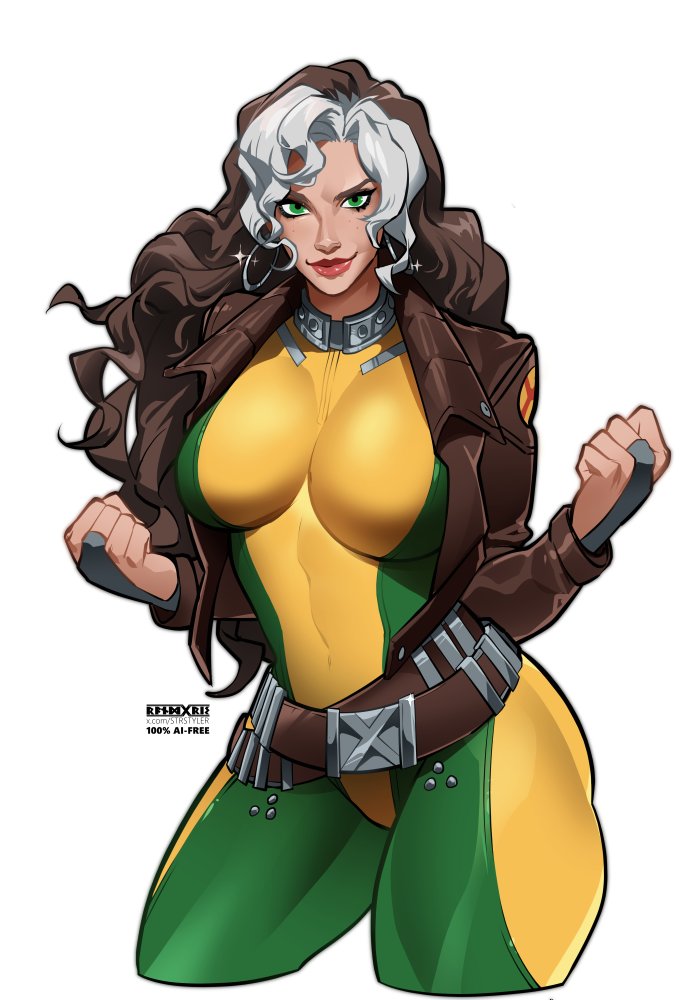 big ass, big breasts, female, female only, hoop earrings, marvel, marvel rivals, randgris, rogue (marvel rivals), rogue (x-men), skintight, strstyler, thick thighs, voluptuous