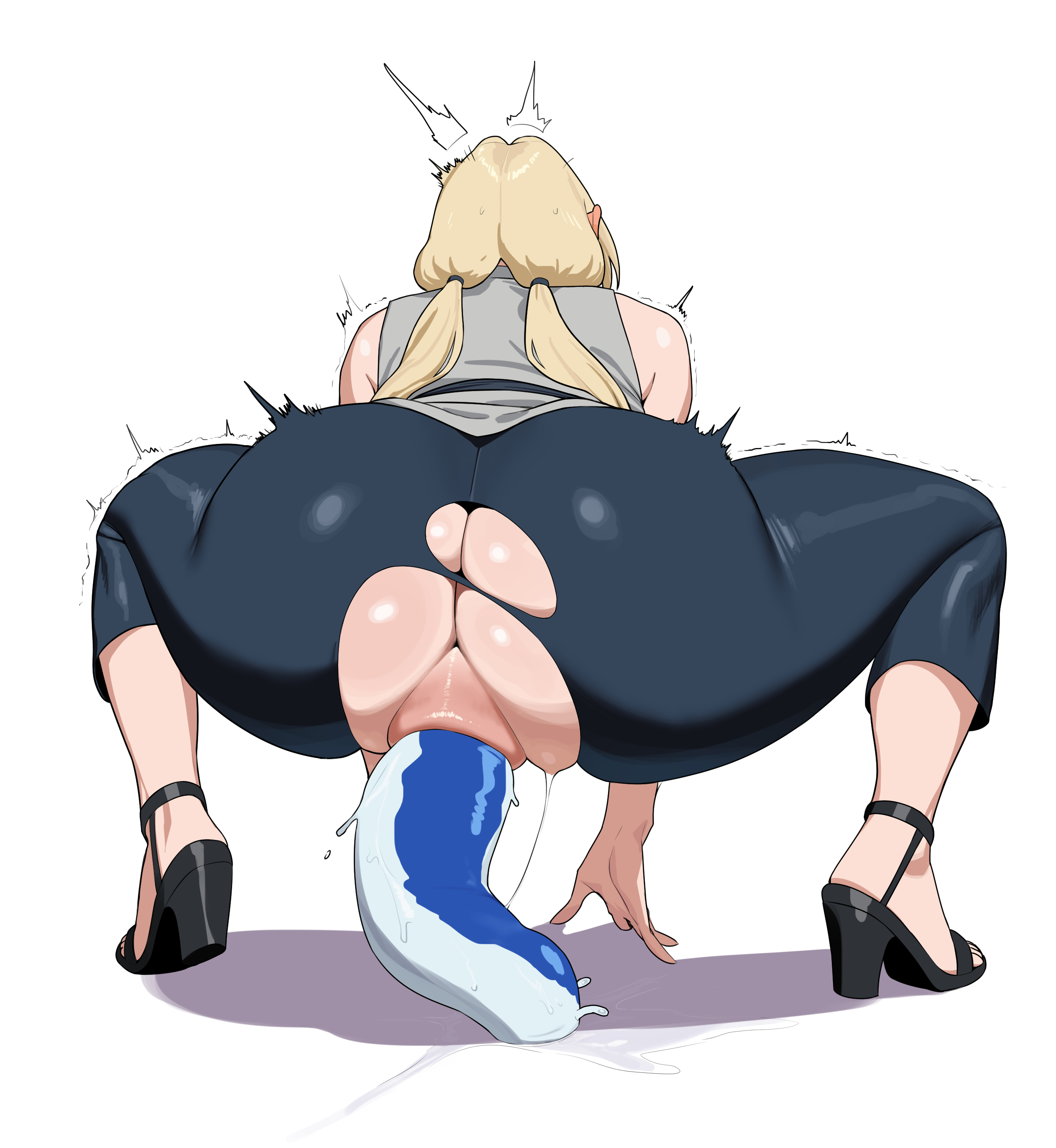 anal, katsuyu, nakge, nakge06, naruto (series), slug, squatting, tagme, trembling, tsunade, tsunade (naruto)