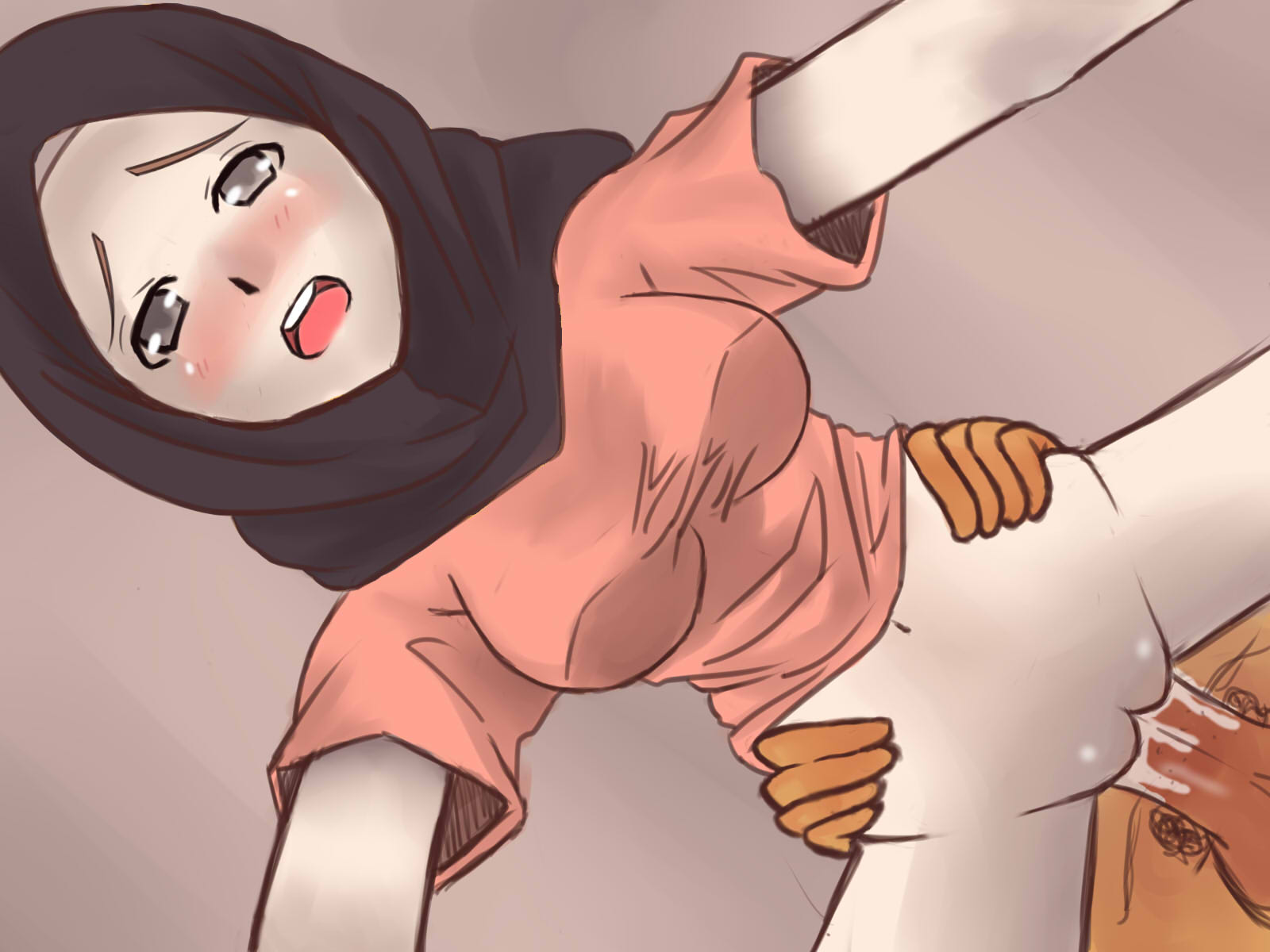 cum in pussy, female, hijab, muslim, niqab, pussy, rape, tagme, veil