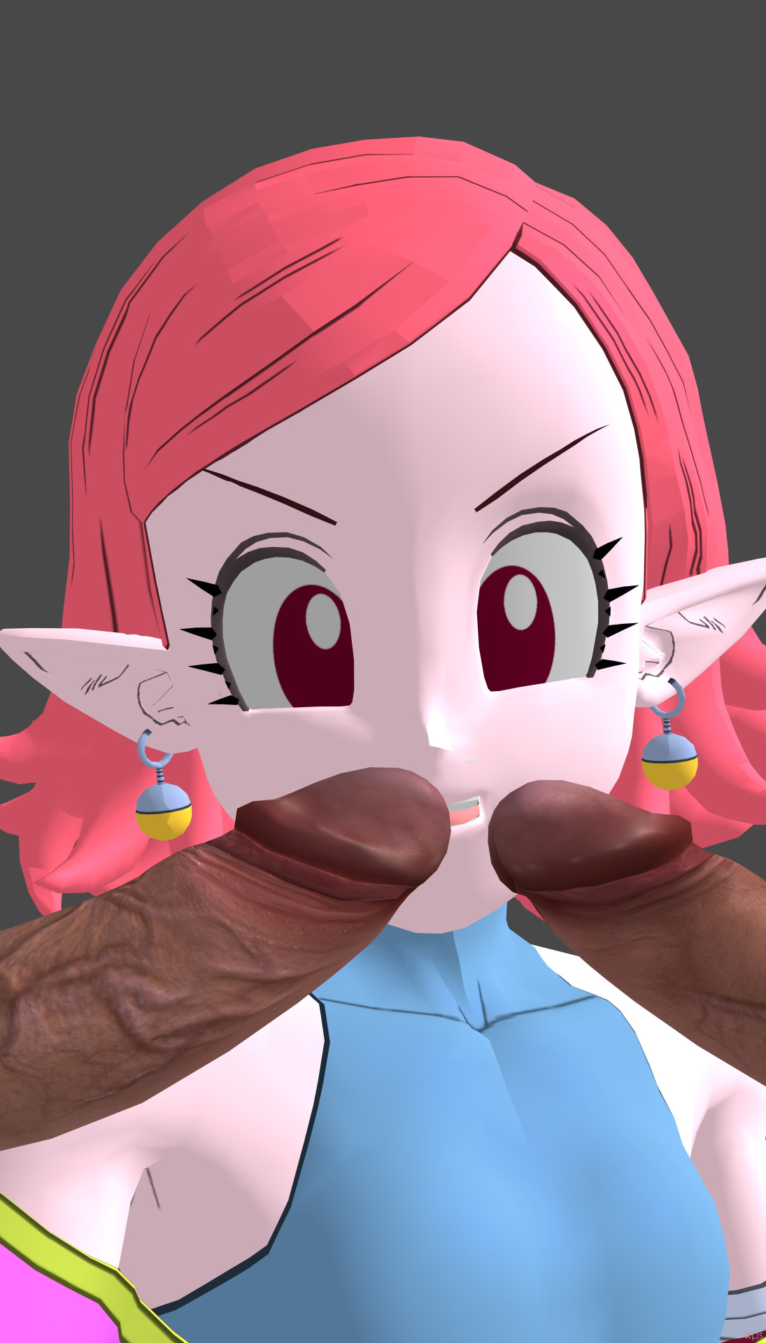 1girls, 3d, alternate version available, artist request, breasts, chronoa, cleavage, core person, curvy, dragon ball, dragon ball heroes, dragon ball xenoverse, erect nipples, female, goddess, huge areolae, interspecies, male, multiple penises, nipples, penis, puffy nipples, short hair, shortstack, small breasts, thick lips, voluptuous