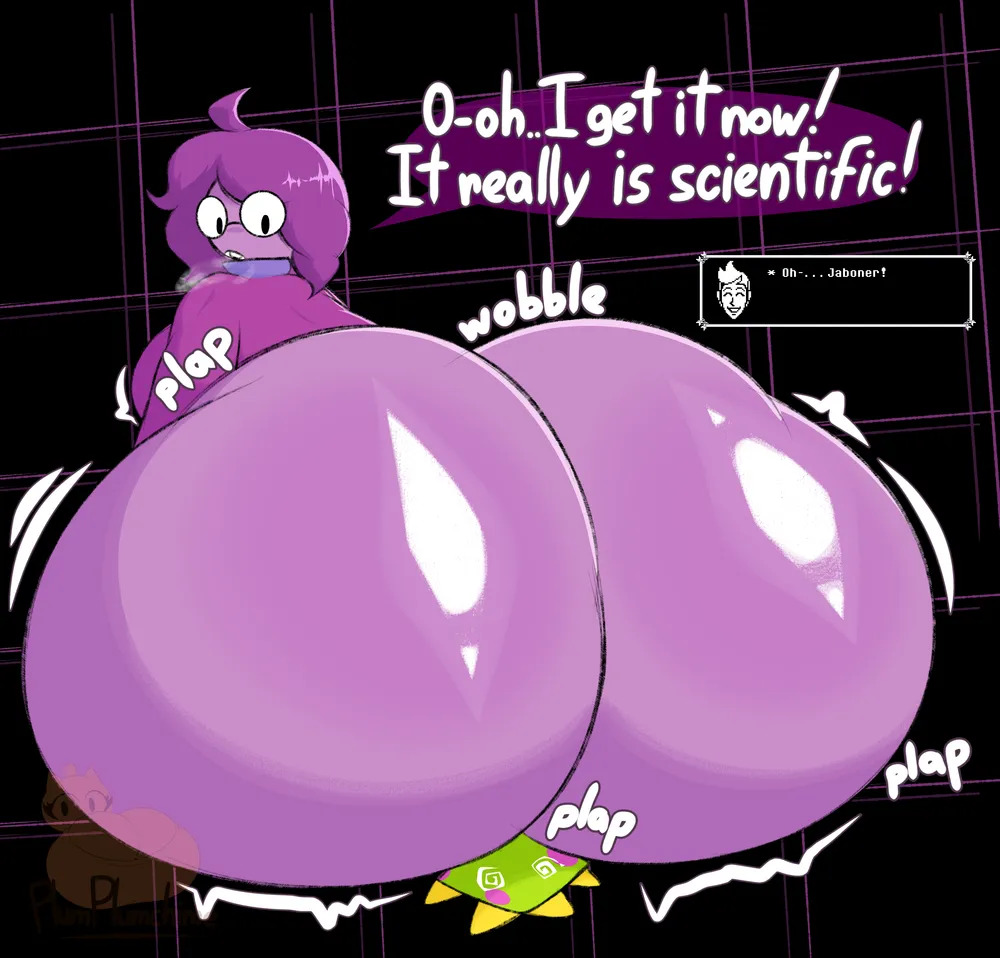 1boy, 1nonbinary, ass, big ass, big breasts, black eyes, bluesky link, breasts, breath, clothing, color, deltarune, deltarune chapter 5, dialogue, english text, facesitting, floradinn, flowery, glasses, hyper, hyper ass, looking down, meme, nonbinary, nonbinary focus, open eyes, open mouth, partially clothed, plumkinplumchime, purple body, purple hair, seth (deltarune), shirt, sitting, text