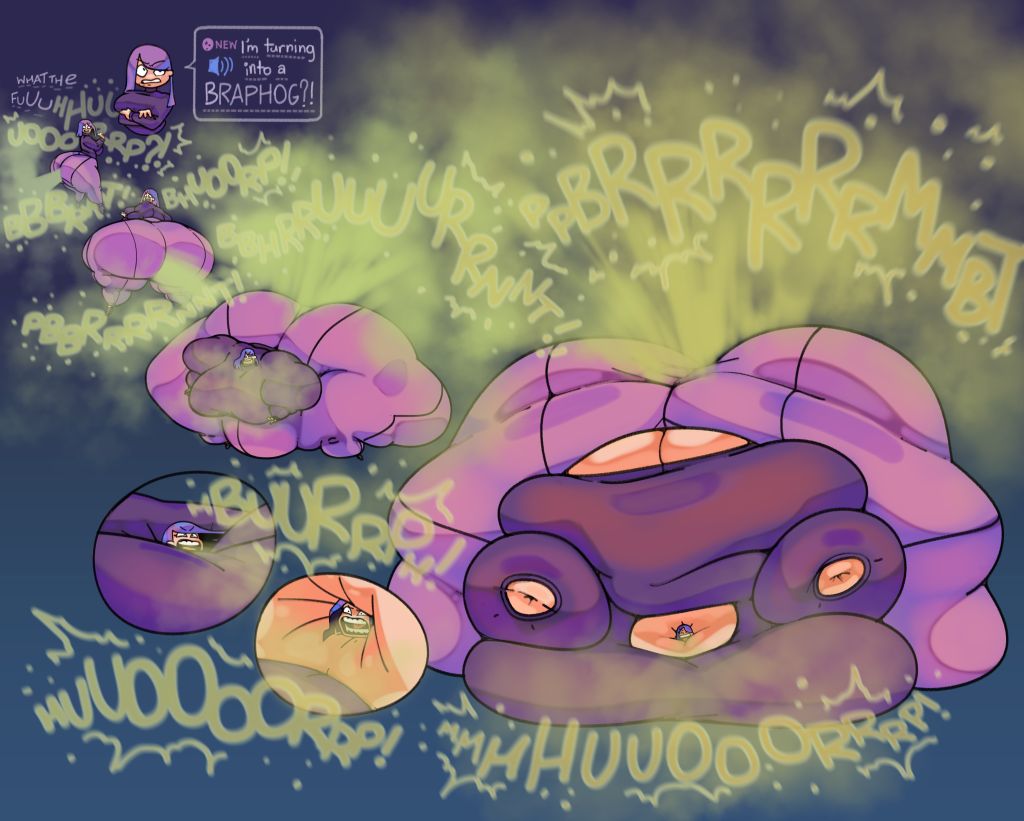alternate version available, burp, burp cloud, burp fetish, burping, duolingo, fart, fart cloud, fart fetish, farting, gassy, gassy female, immobile, inflation, lily (duolingo), puntthepoodle