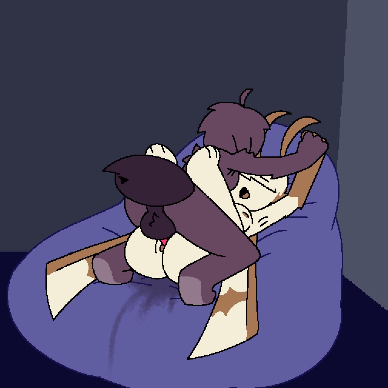 1dickgirl, 1futa, abysmalcha0s, amelia (superbharm0ny), animated, anthro, arachnid, arachnid humanoid, dickgirl, female, furry, futanari, intersex, luz (superbharm0ny), mating press, moth, moth girl, oc, original, original character, self upload, spider, spider girl, superbharm0ny, trans woman, transfem