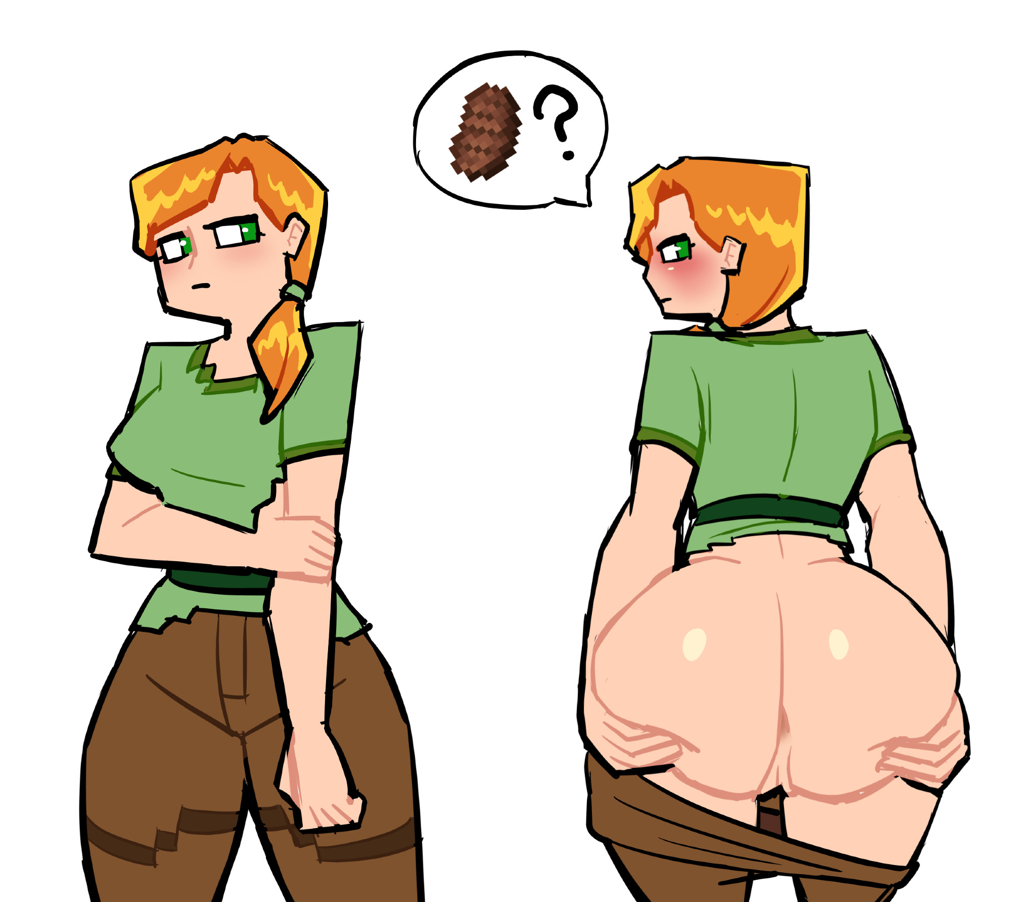 1girls, alex (minecraft), anus, ass, female, lovetopullmicke, minecraft, nude, pussy, tagme