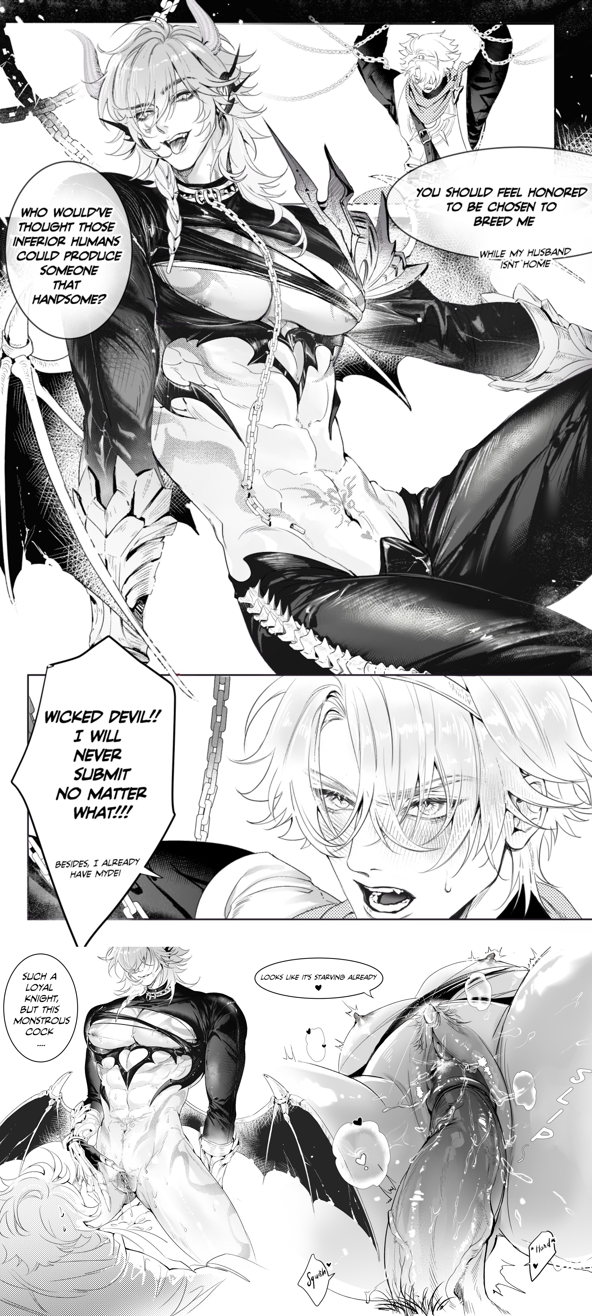 big penis, cuntboy, english text, honkai: star rail, intersex, male, muscular, muscular cuntboy, mydei (honkai: star rail), penis, phaidei (honkai: star rail), phainon (honkai: star rail), pubic tattoo, pussy, roleplay, tattoo, text, vaginal penetration, yaoi