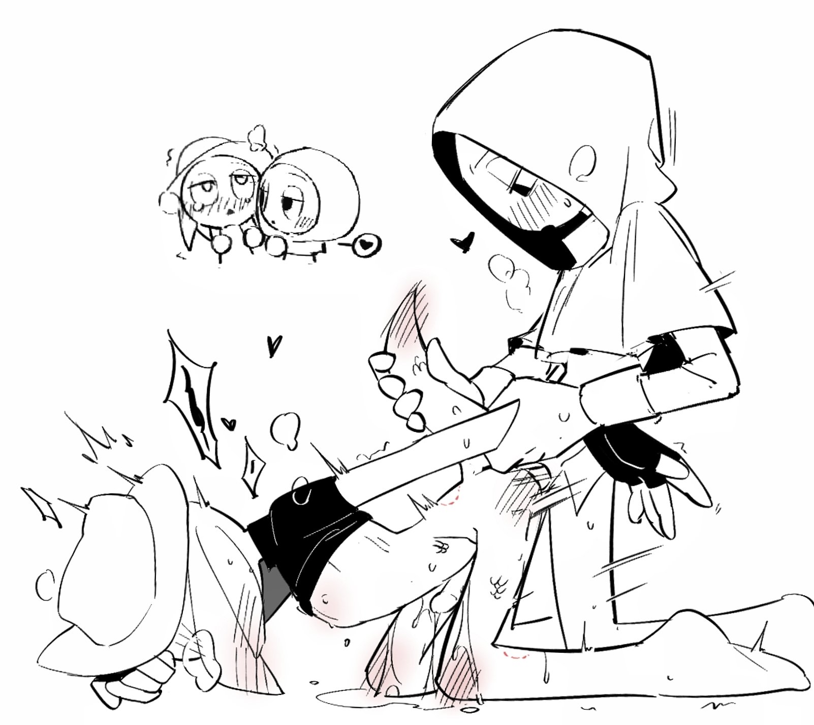 2boys, anal, anal sex, bite mark, blush, cum, gay, gay sex, grabbing arms, gripping arms, idle2021, incredibox mod, jevin (sprunki), male, sprunki, sweat, tunner (sprunki), yaoi