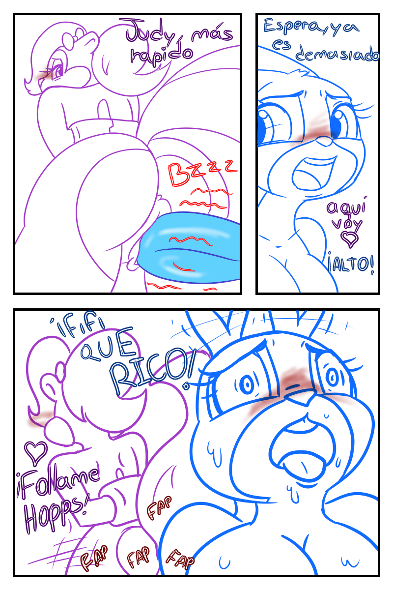 ass bedroom big_breasts big_ears blush bow breasts camera comic crossover dildo disney double_dildo duo embarrassed female fifi_la_fume furry judy_hopps lagomorph large_breasts mammal nipples open_mouth principericardo pussy rabbit sex sex_toy skunk smooth_fur text tiny_toon_adventures tongue translation_request warner_brothers yuri zootopia