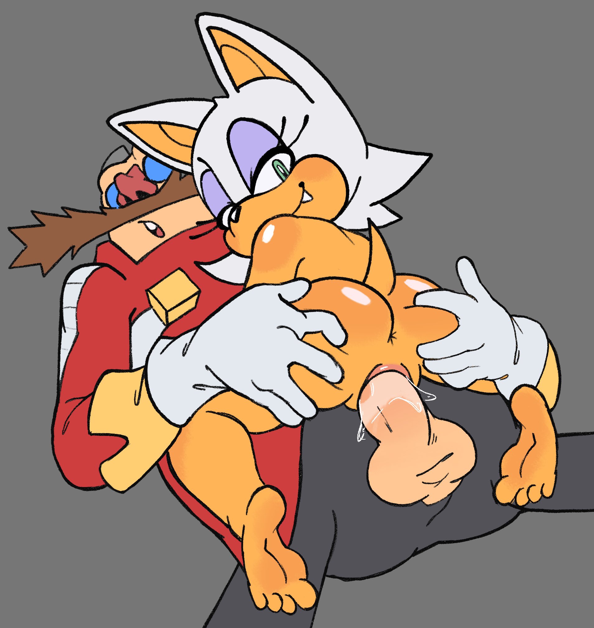 1boy, 1girls, 2d, anthro, anthro female, anus, ass, ass grab, balls, bat, big balls, big penis, black pants, boobtardd, clothing, cowgirl position, dr. eggman, duo, eyelashes, facial hair, female, furry, furry female, genitals, glasses, gloves, hands on ass, human, human male, human on anthro, interspecies, jacket, light skin, light-skinned male, looking back, lying on back, male, male/female, mammal, moustache, nude, nude female, nude female clothed male, open mouth, pants, penetration, penis, penis in pussy, pussy, red jacket, rouge the bat, sega, sex, smile, sonic (series), straight, tail, tan skin, tan-skinned female, ugly man, vagina, vaginal, vaginal fluids, vaginal only, wet pussy, white gloves
