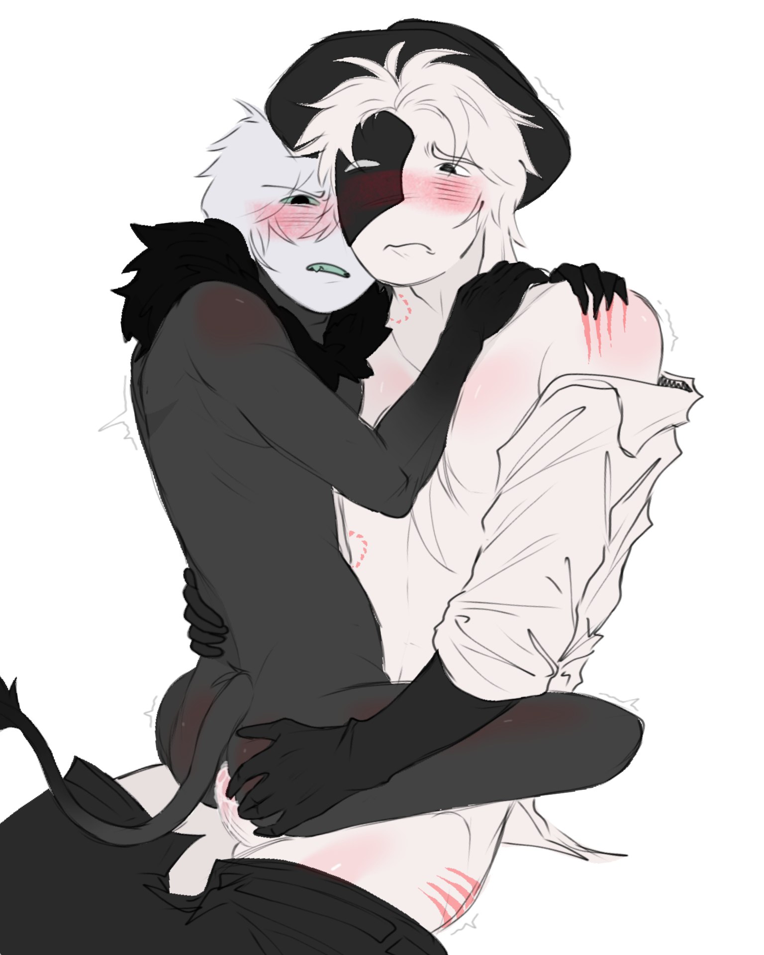 2boys, anal penetration, artful (die of death), bite marks, claw marks, die of death (roblox), irritated, male, nefarmal, nervous, pursuer (die of death), roblox, roblox game, robloxian, self upload, tagme