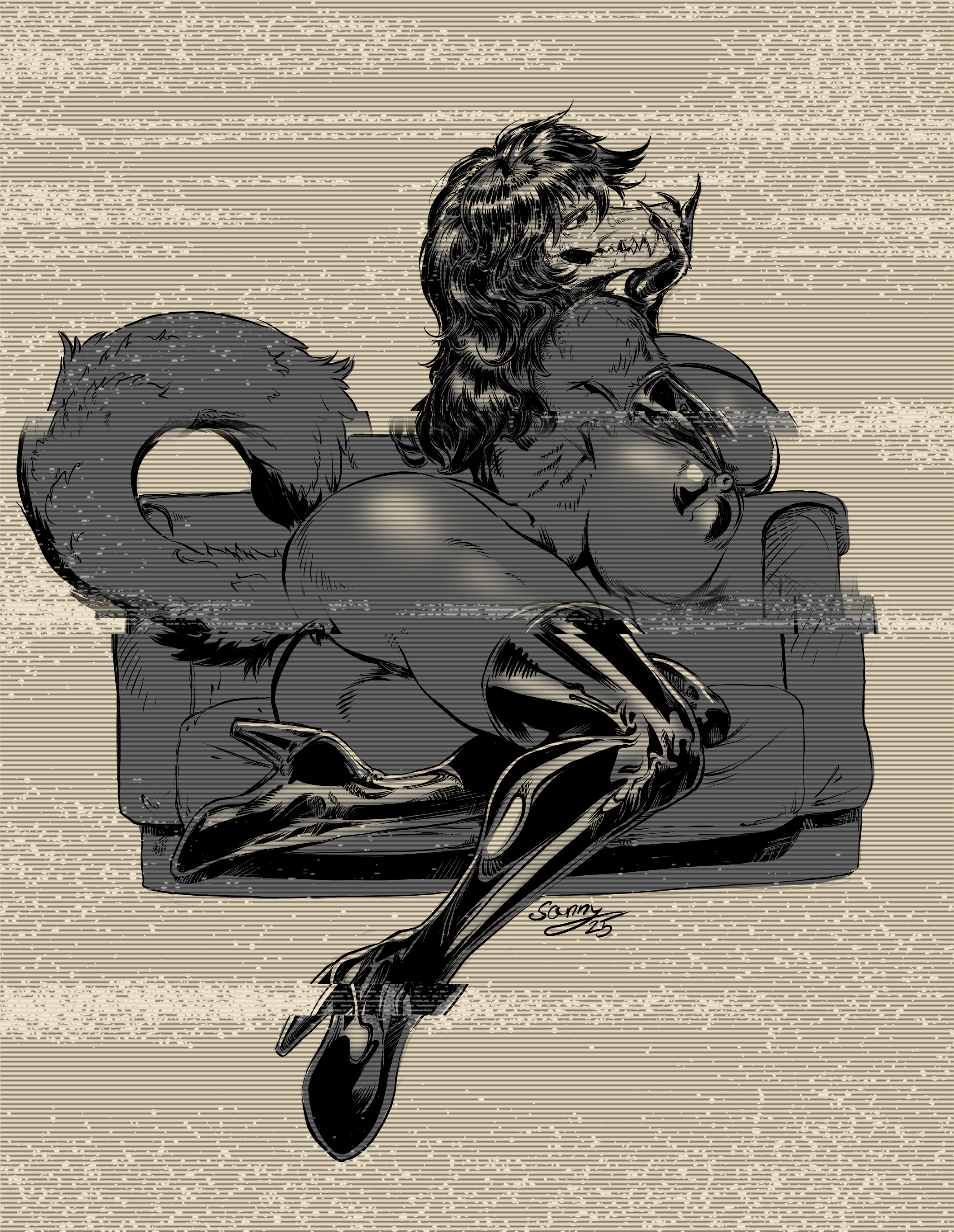 1girls, big breasts, breasts, female, hair down, huge breasts, long hair, mal0, malo, sannyf, scp foundation, scp-1471, scp-1471-a, skull head, solo, tail