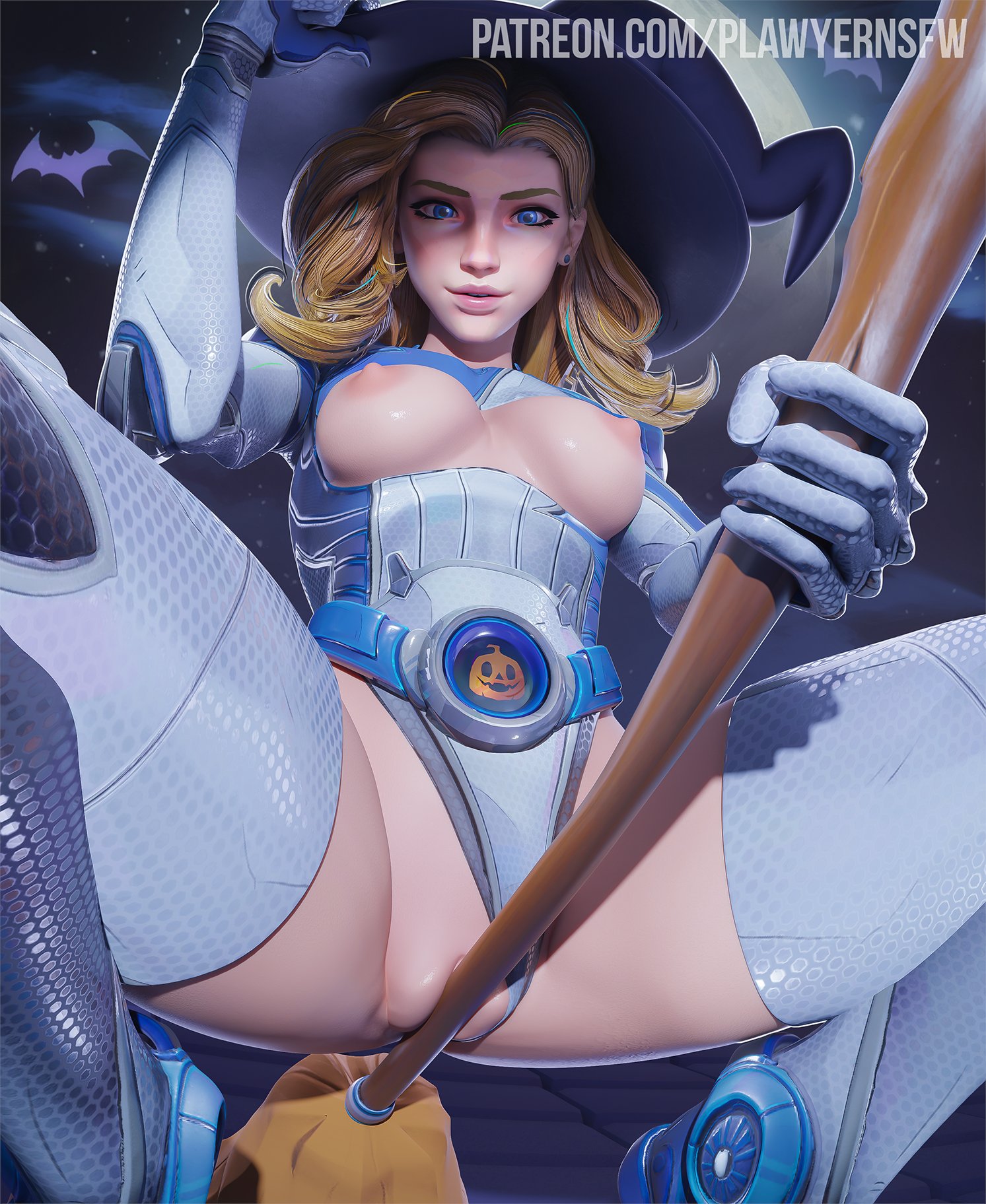 1female, 1girls, 3d, 3d (artwork), areola, areolae, blender, blender (software), blender eevee, blonde female, blonde hair, blonde hair female, blue eyes, bodysuit, bodysuit pull, breasts, broom, broom riding, broomstick, ear ring, earrings, fantastic four, female, female focus, female only, halloween, halloween costume, happy, happy female, happy sex, invisible woman, invisible woman (marvel rivals), jewelry, labia, labia majora, large breasts, lawyernsfw, legs, legs apart, legs held open, legs spread, long hair, marvel, marvel comics, marvel rivals, nipples, no bra, no panties, plawyer, pussy, shiny, shiny skin, solo, solo female, solo focus, sue storm, thick thighs, thighs, vagina, very long hair, wet, wet body, wet pussy, wet skin, witch, witch costume, witch hat
