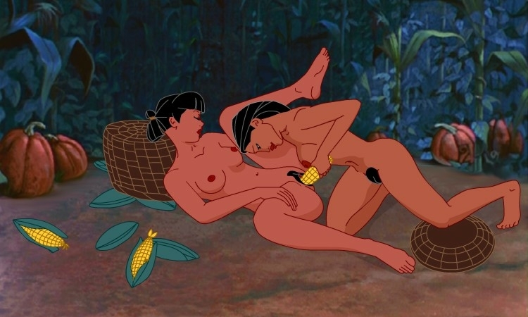 2girls dark-skinned_female dark_skin disney disney_princess female female_only human multiple_females multiple_girls nakoma native_american nipples pocahontas pocahontas_(character) pubic_hair red_bardon rooler34 unshaved_pussy yuri