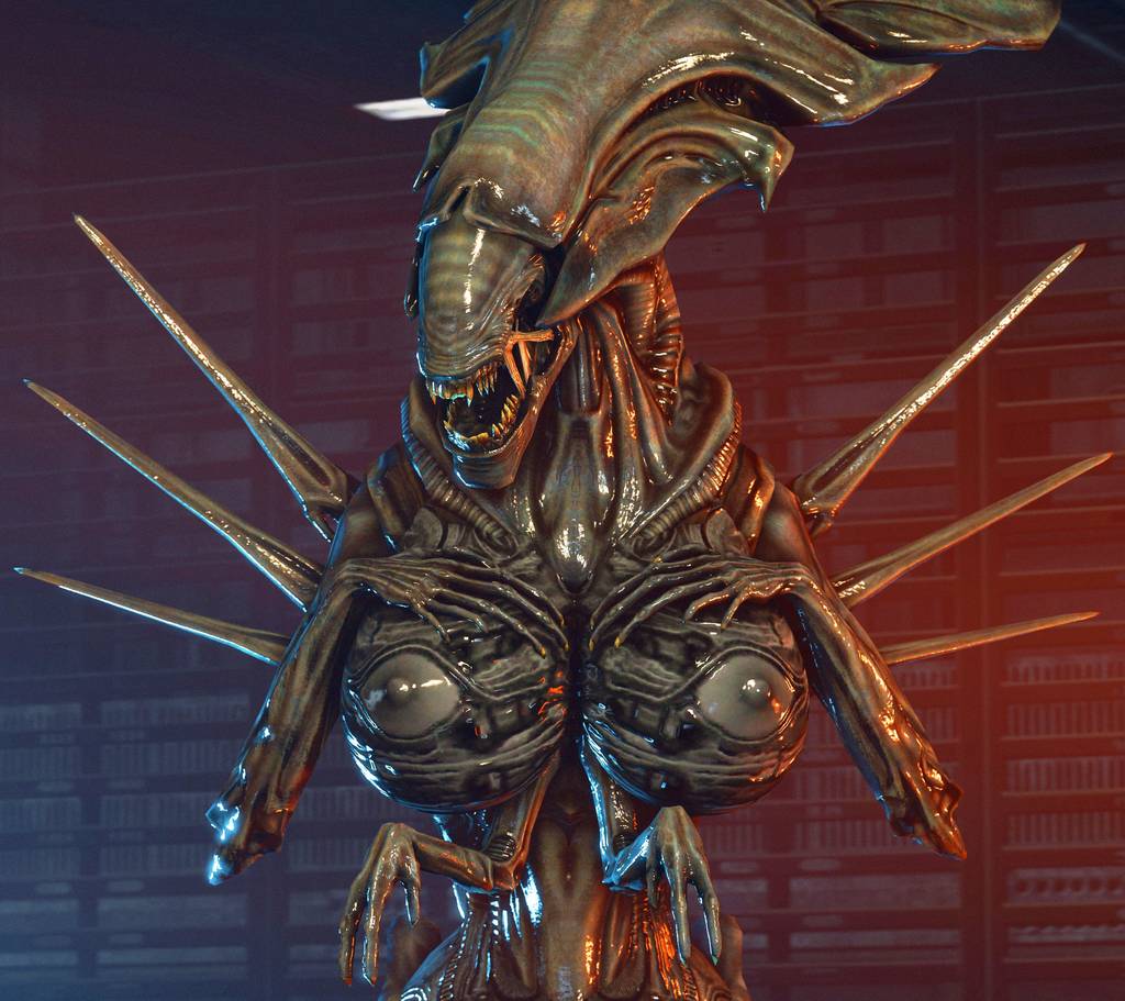 1girls, 3d, alien (franchise), alien girl, big breasts, breasts, creepychimera, exoskeleton, female, female only, female xenomorph, nipples, solo, solo female, teeth, xenomorph, xenomorph queen