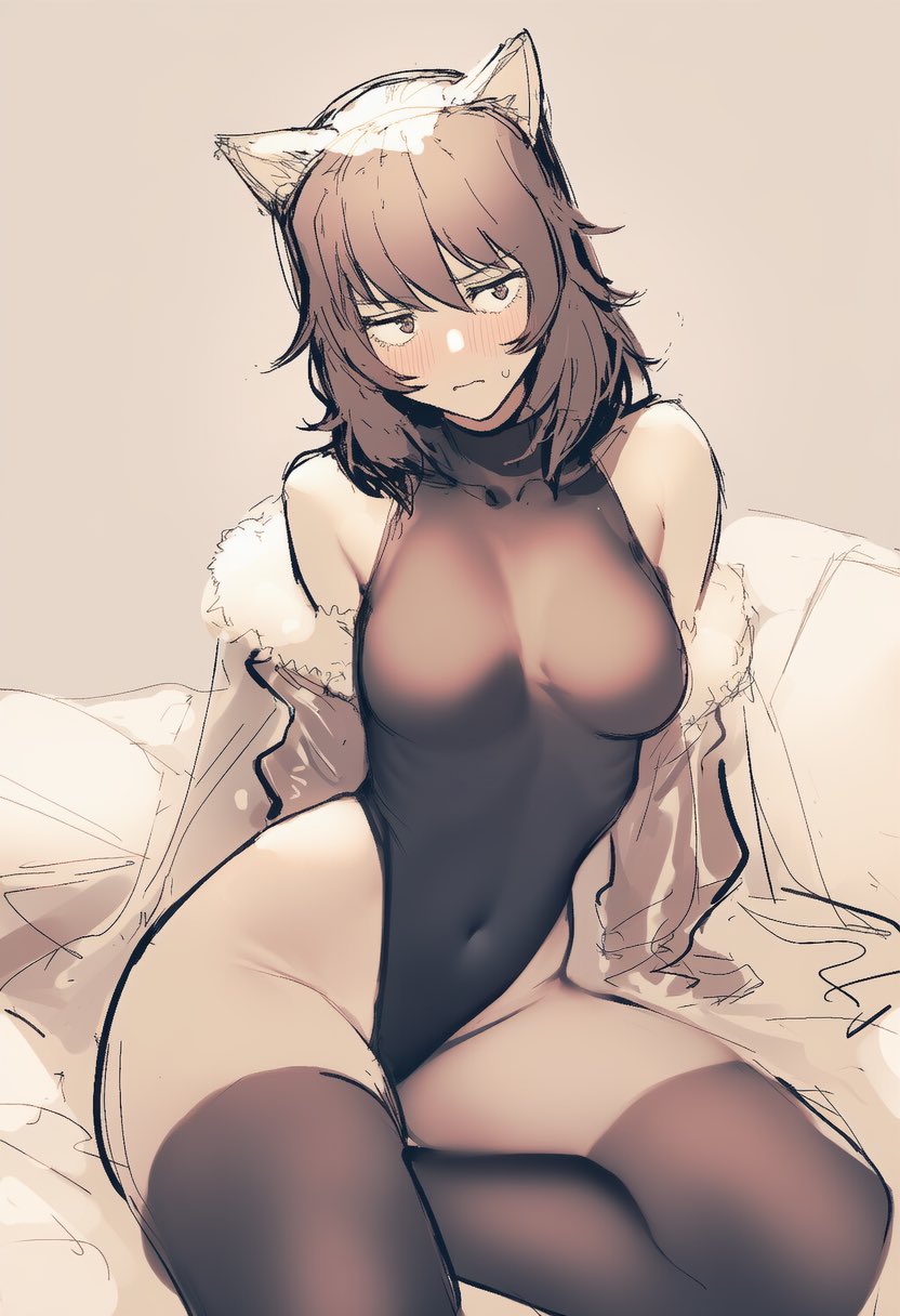 1girls, ai generated, andou (girls und panzer), brown hair, brunette hair, cat ears, cat girl, female, girls und panzer, kobayashi3biker, panties, pubic hair, pubic hair peek, schoolgirl, tagme, tanned, tanned body, tanned female, tanned skin, tomboy, underwear