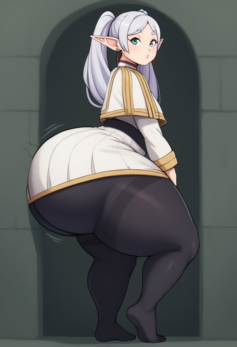 ai_generated big_ass bottom_heavy elf frieren frieren_beyond_journey's_end gigantic_ass gvukub huge_ass thick_thighs